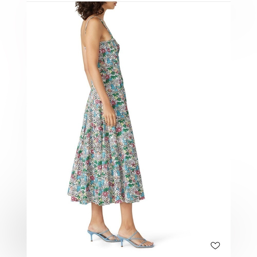 S/W/F Lush Dress Colorful Floral Midi Dress Spring Wedding Guest Formal Large - Picture 4 of 10